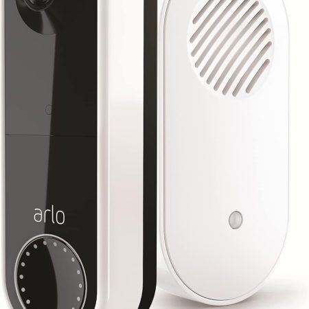 Arlo Essential Wireless Video Doorbell Security Camera & Chime, 1080p HD, 2-Way Audio, Smart Package & Motion Detection, Loud Siren, Night Vision, with Free Trial of Arlo Secure, AVDK2001