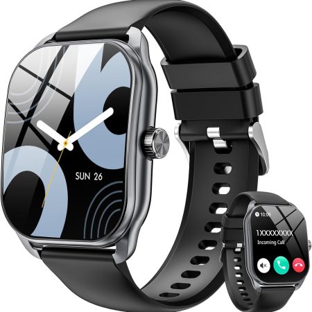 Curve Smart Watch for Men(Answer/Make Call), 2.01" Smartwatch with Heart Rate/Sleep Monitor, Fitness Tracker with 120+ Sports Modes IP68 Waterproof Fitness Watch for Android iOS