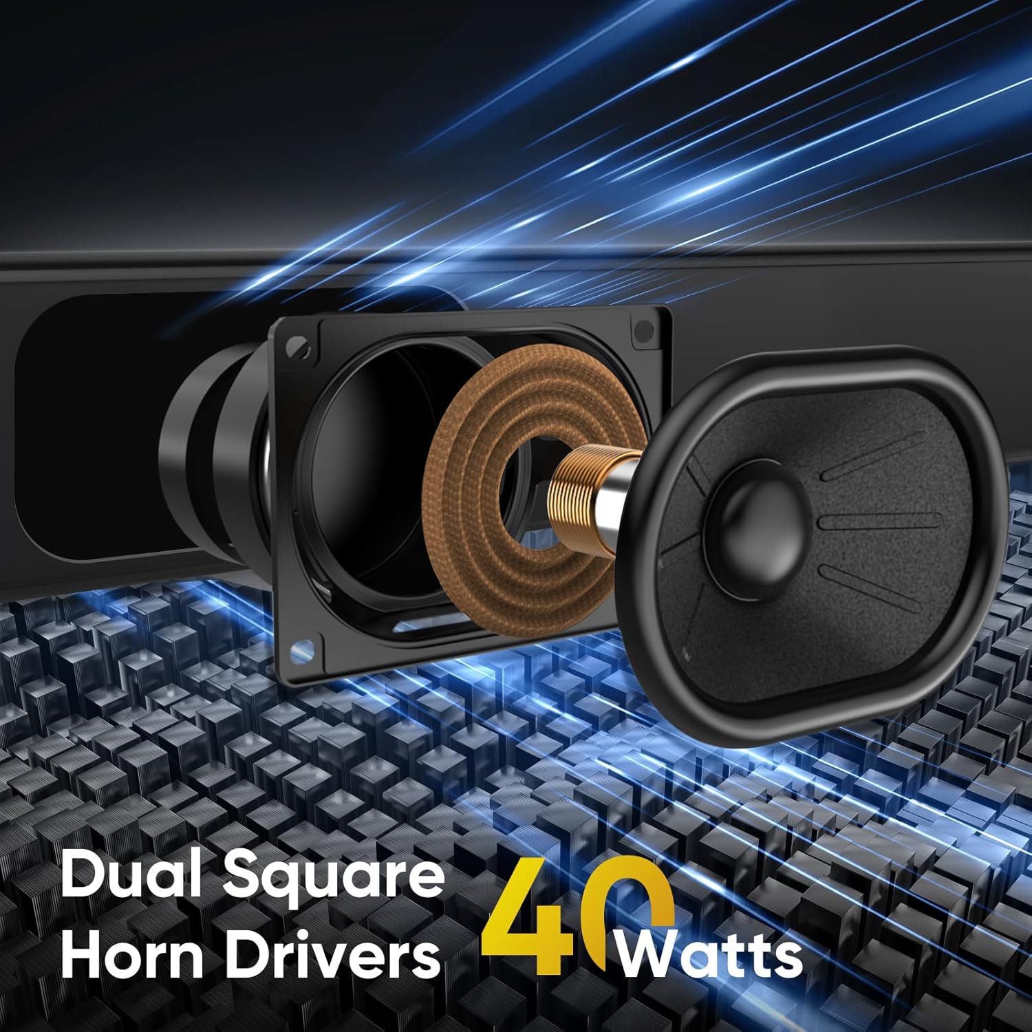 Sound Bar for Smart TV, Soundbar TV Speakers with Customized Bass Reflector, Compact Design and Easy Set up, Home Audio Surround Sound System for TV PC Projector, Wall Mountable - Image 4