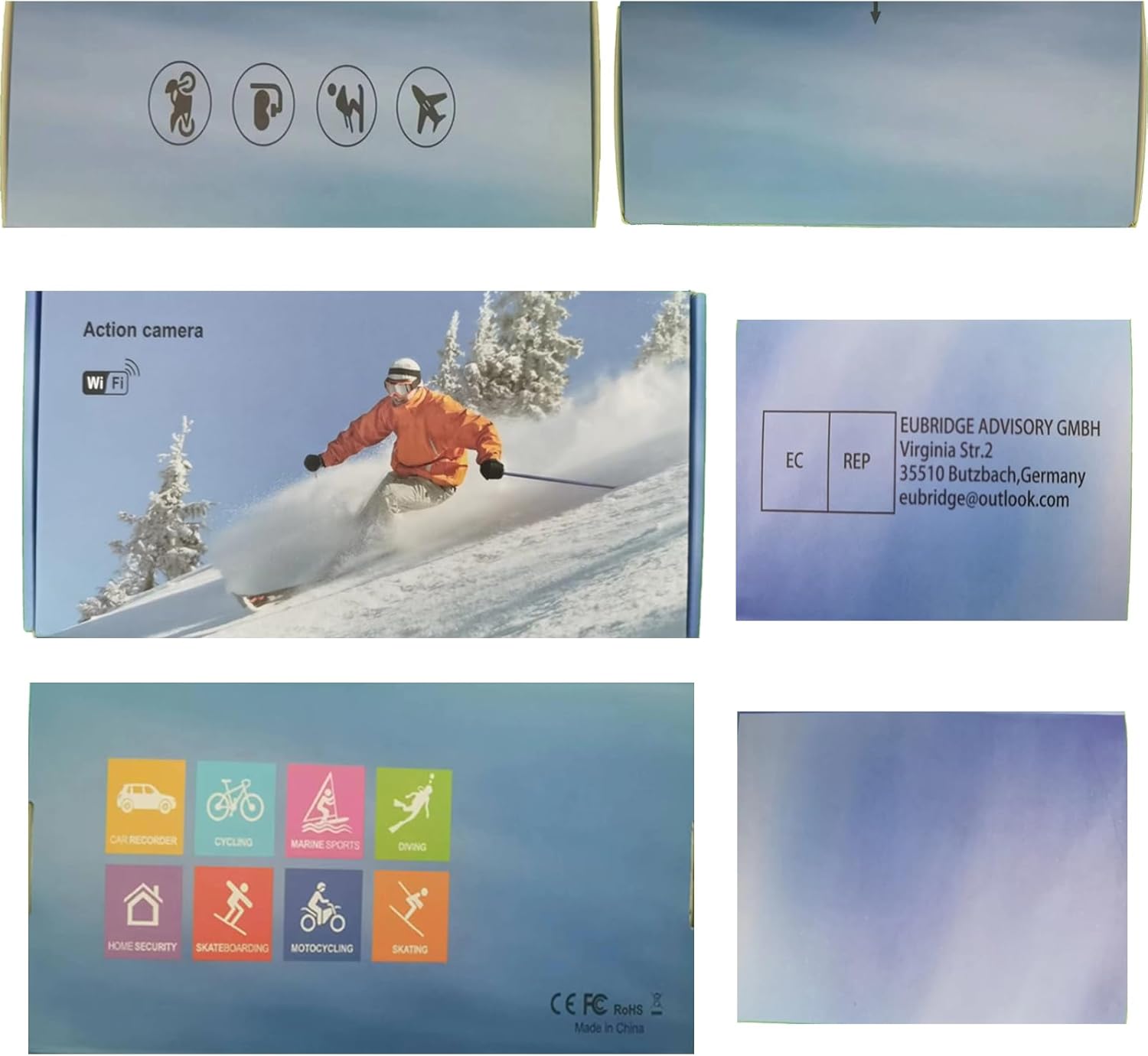 WiFi Action Camera Ultra HD 1080P, 12MP Sports Camera Wide-Angle 2" LCD Screen, 30m/98ft Underwater Waterproof Camera with 2 Batteries and Accessories Kit for Helmet and Bicycle etc. - Image 7